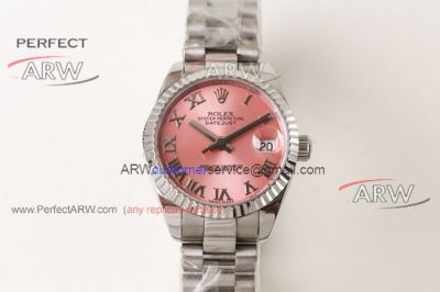 Perfect Replica High Quality Rolex Datejust Lady Watches 28mm - Pink Roman Dial